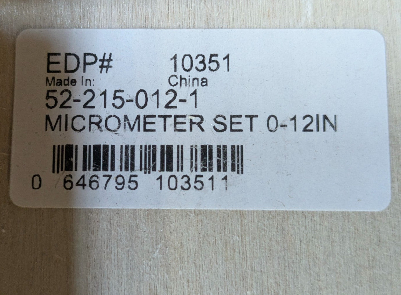 Fowler 9 Piece Outside Micrometer Set 0 - 12" Range 52-215-012-1 PARTS/REPAIR