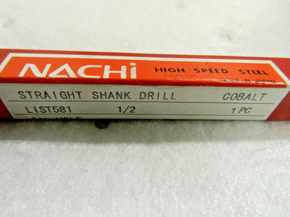 Nachi Cobalt Oil Hole Drill Straight Shank List 581 1/2" 118° Point 1057110
