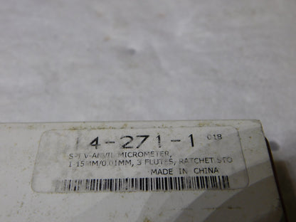 SPI Mechanical V Anvil Micrometer 1mm-15mm 3 Flutes Measured 0.0mm Grad 14-271-1