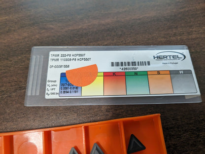 HERTEL Turning Insert 7pk TPMR 222P8 HCP550T, Solid Carbide 1002424