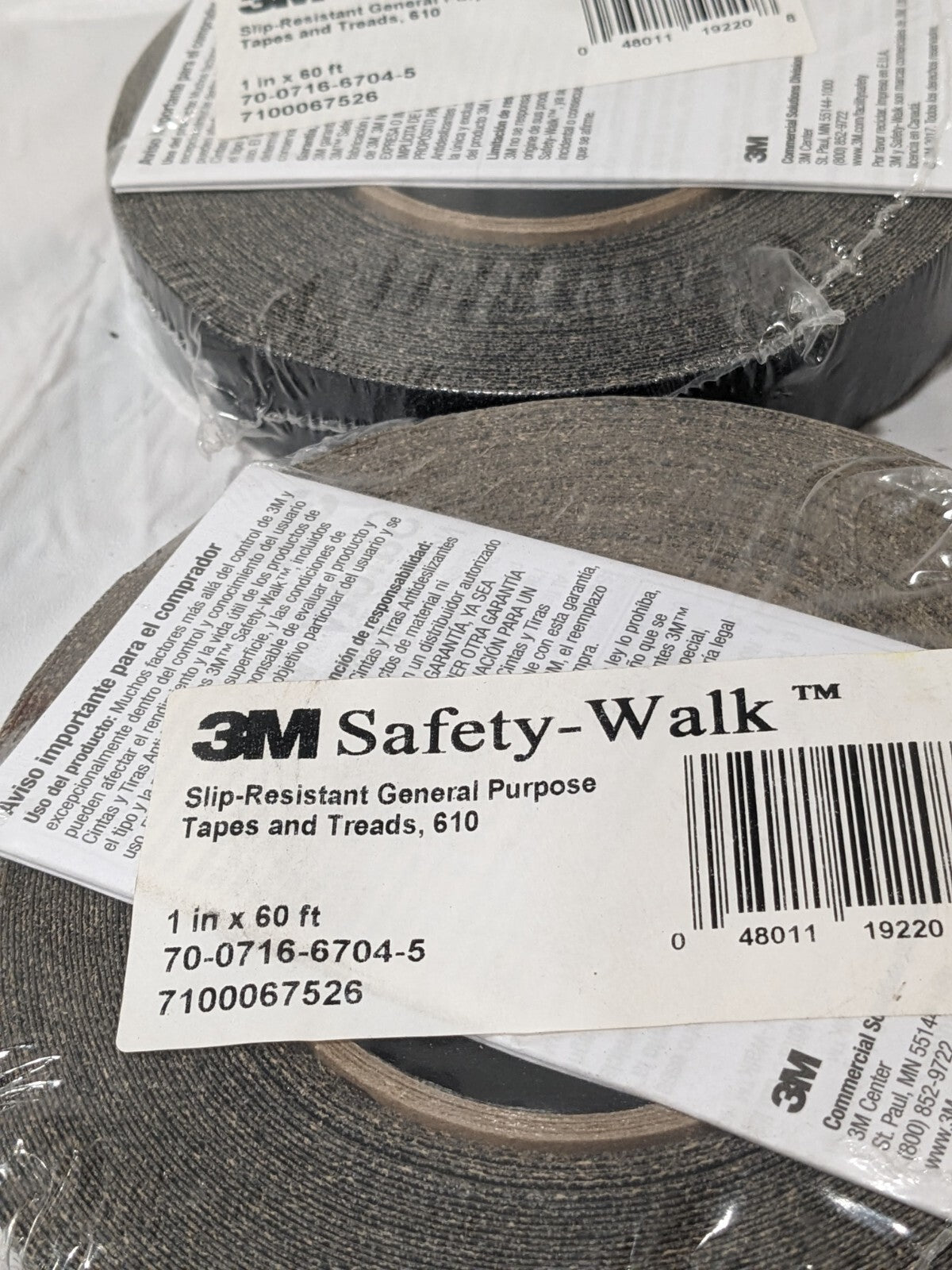 3M Floor &amp; Aisle Marking Tape: 1" Wide, 60' Long, Vinyl Qty 2 7100