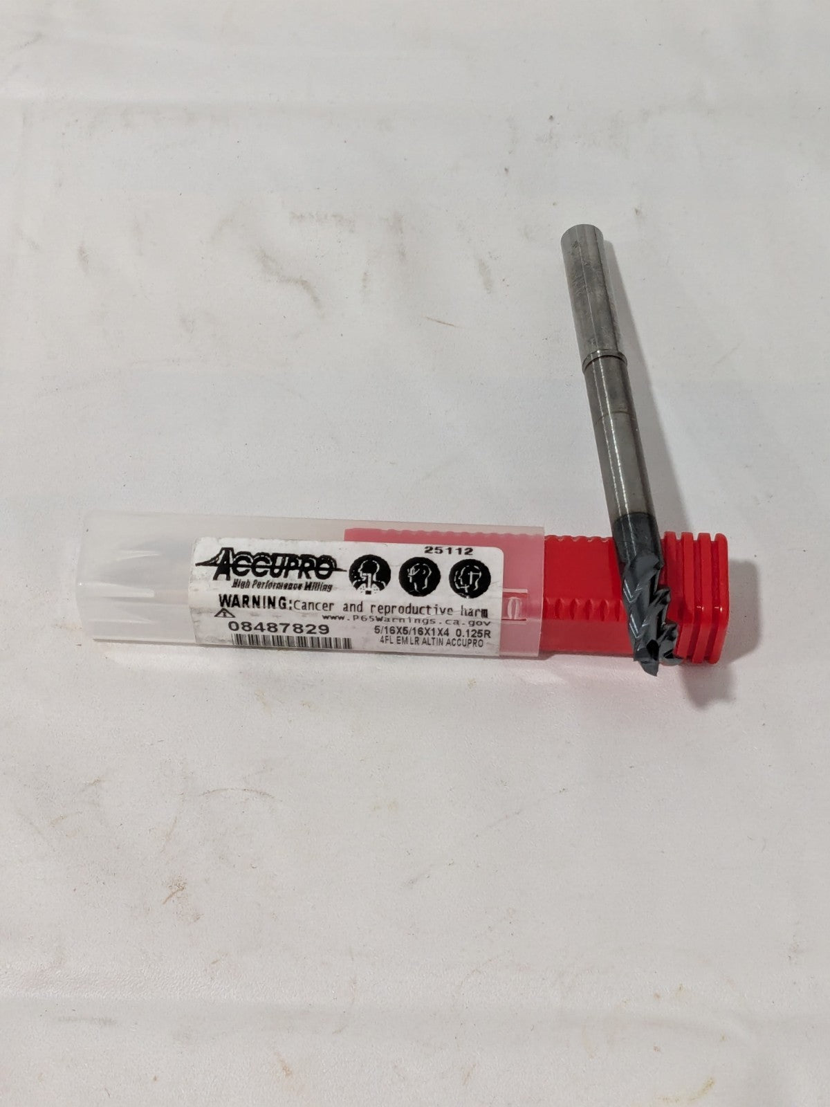 ACCUPRO Corner Radius End Mill: 5/16" Dia, 1" LOC, 4FL 08487829