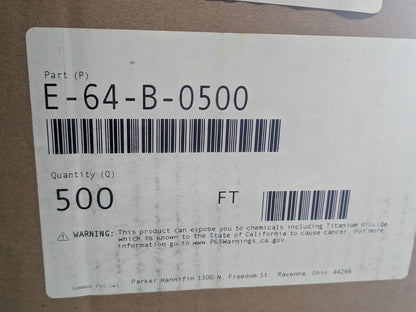 Parker Blue Polyethylene Tubing 500 Ft. x 1/4 In. ID. 125 PSI Max. E-64-B-0500