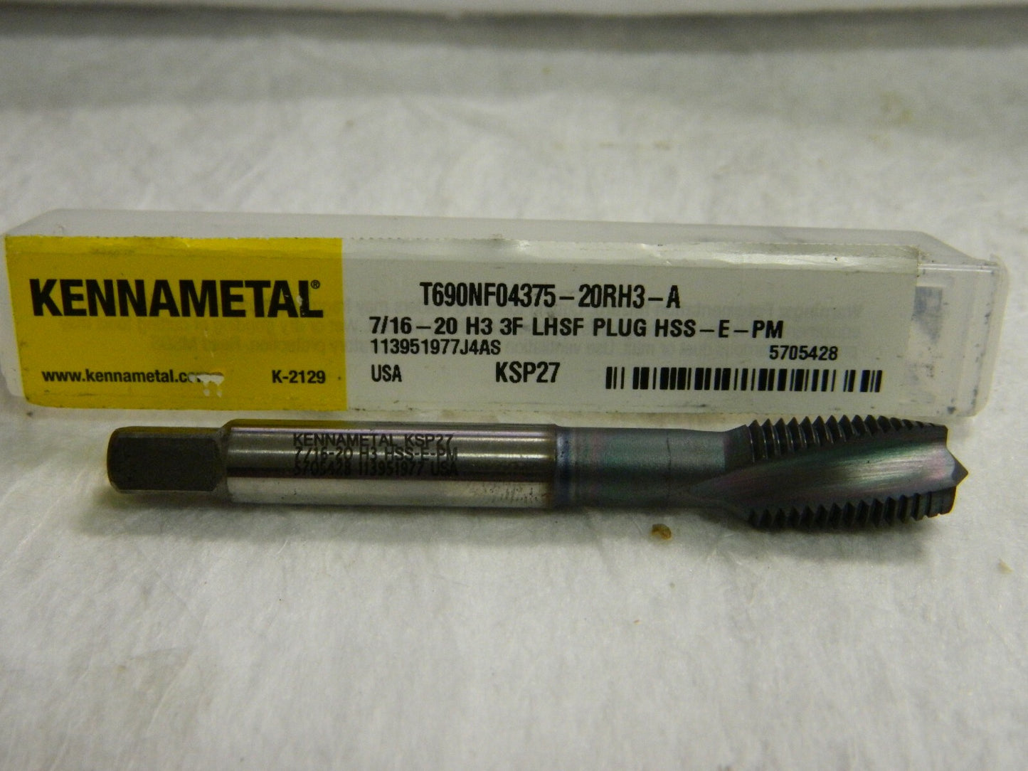 Kennametal VanadiumHSS Spiral Flute Tap UNF Thread Limit H3 QTY 3  5705428