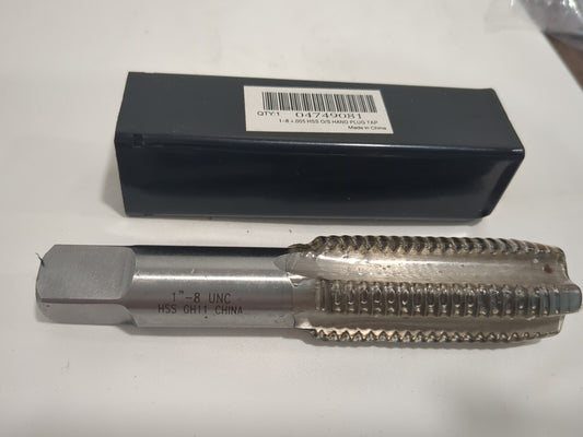 Straight Flute Tap: 1-8 UNC, 4 Fl HSS Bright/Uncoated Finish JY4749081