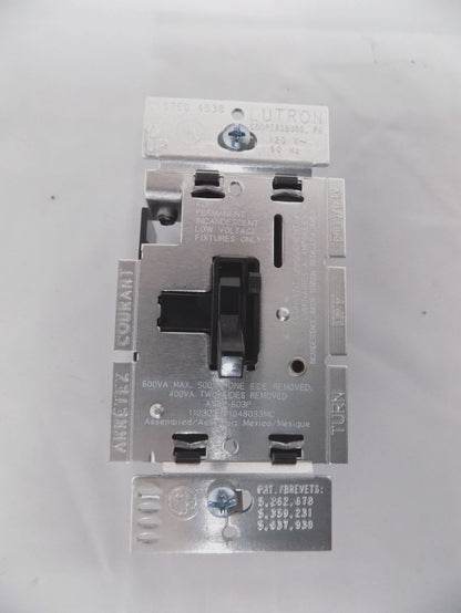 Lutron AYLV-603P-BL Magnetic Low Voltage Toggler Dimmer 600-Watt/3-Way Black