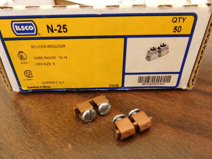 ILSCO N-25 Slicer Reducer Wire Range 10-14 Copper Only - Qty 50