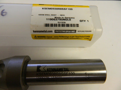 Kennametal 23.81 to 24mm, 8xD Replaceable-Tip Drill 1517235