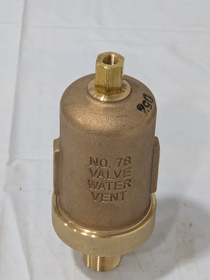 HOFFMAN Cast Brass Water Vent 1/8" Inlet, 3/4" Outlet, 150 Max psi 401485