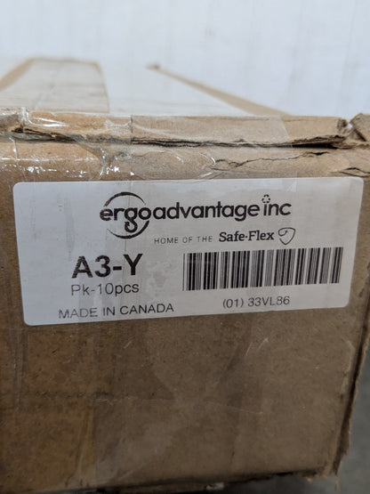 Ergo Advantage Safe-Flex Ramp Edge, Pvc, 4 In W X 18 In L, Yellow, Qty 10 A3-Y