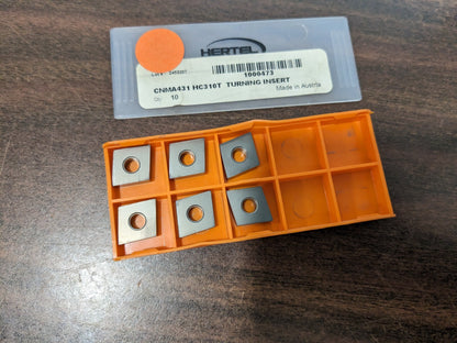 HERTEL Turning Insert 6pk CNMA431 HC310T, Carbide 1000473