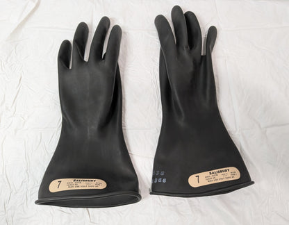 Honeywell Salisbury Rubber Insulating Gloves Class 00 Size 7 11'' Black E0011B/7