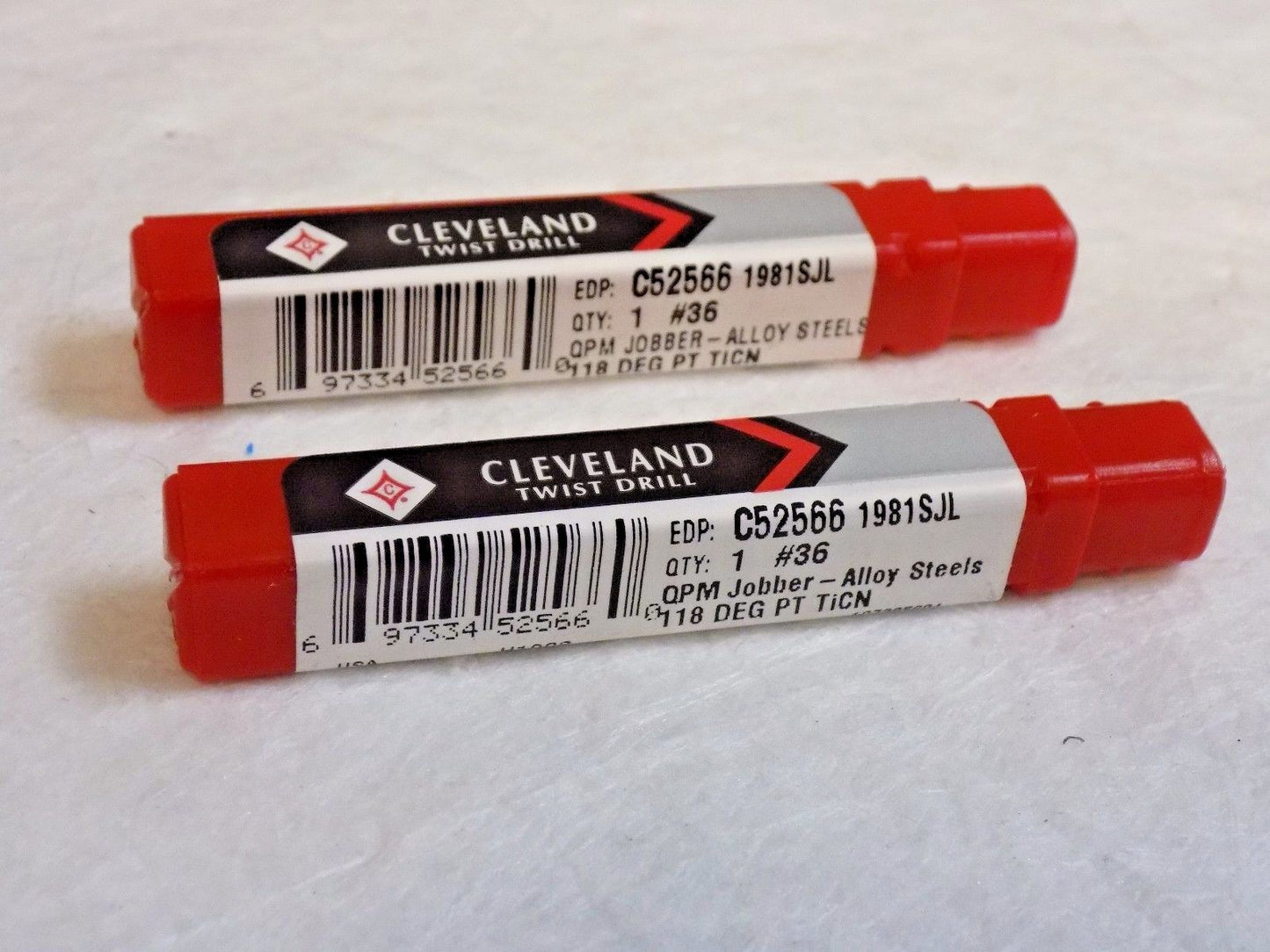 Cleveland Jobber Drill #36 x 1-7/16" x 3" 118º Bright HSS Qty. 2 #C52566