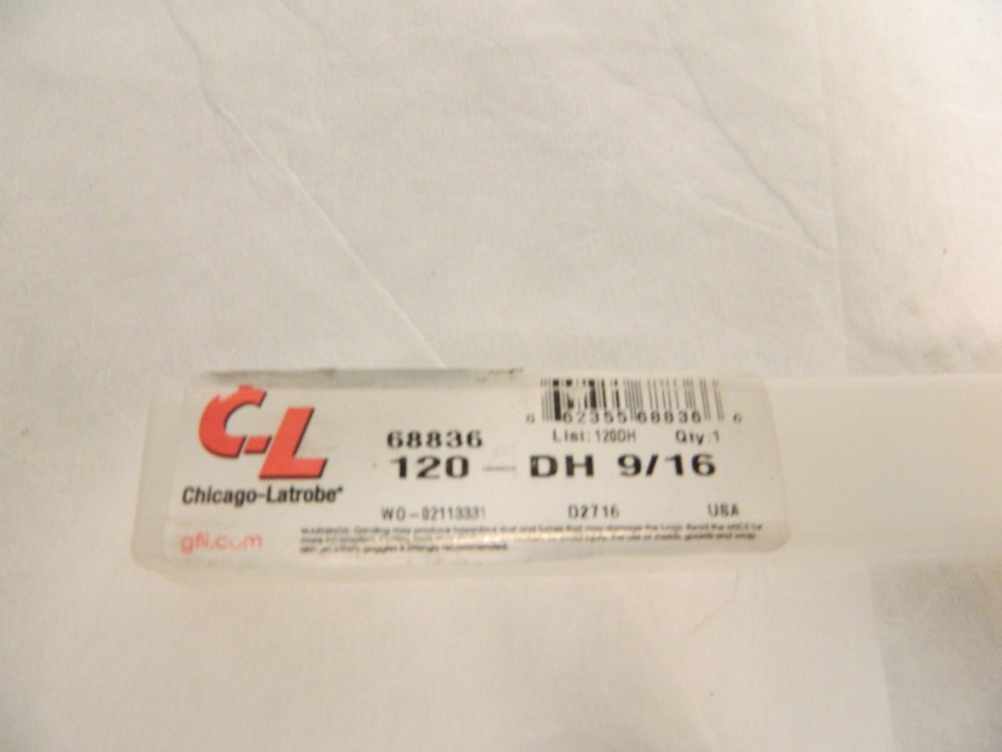 Chicago-Latrobe 9/16" 135° Parabolic Flute HSS Taper Length Drill Bit 68836