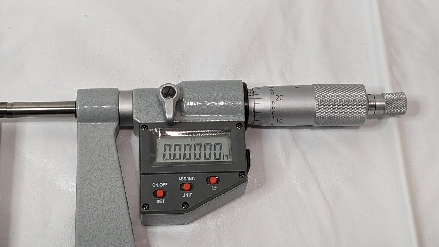 SPI Digital Deep Throat Micrometer  0-1" Range X 6" Throat Depth 17-777-4