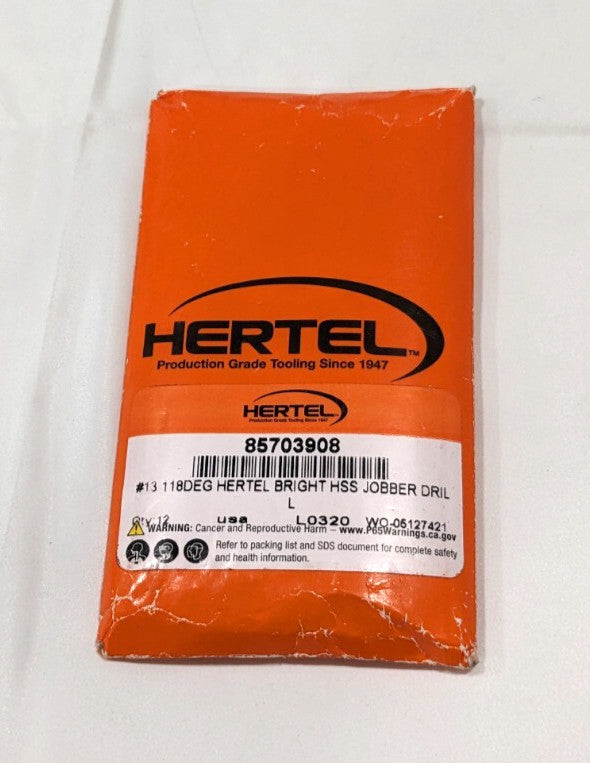 HERTEL  Jobber Length Drill Bit #13 (0.1850")  118deg HSS 85703908 *12 PACK*