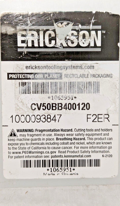 Erickson Rotary Tool Holder Blank CAT50 16" OAL CV50BB400120 1065951