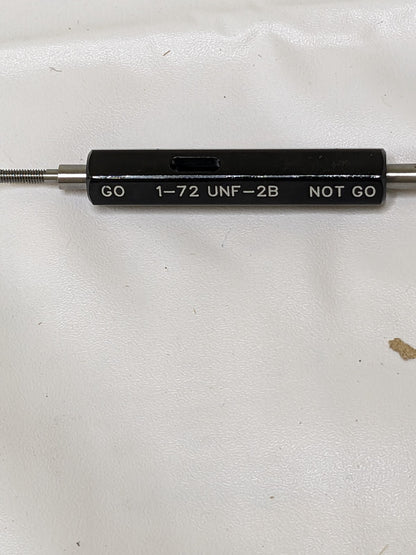 SPI Plug Thread Gage: #1-72 Thread, 2B, Go & No Go 34-341-8