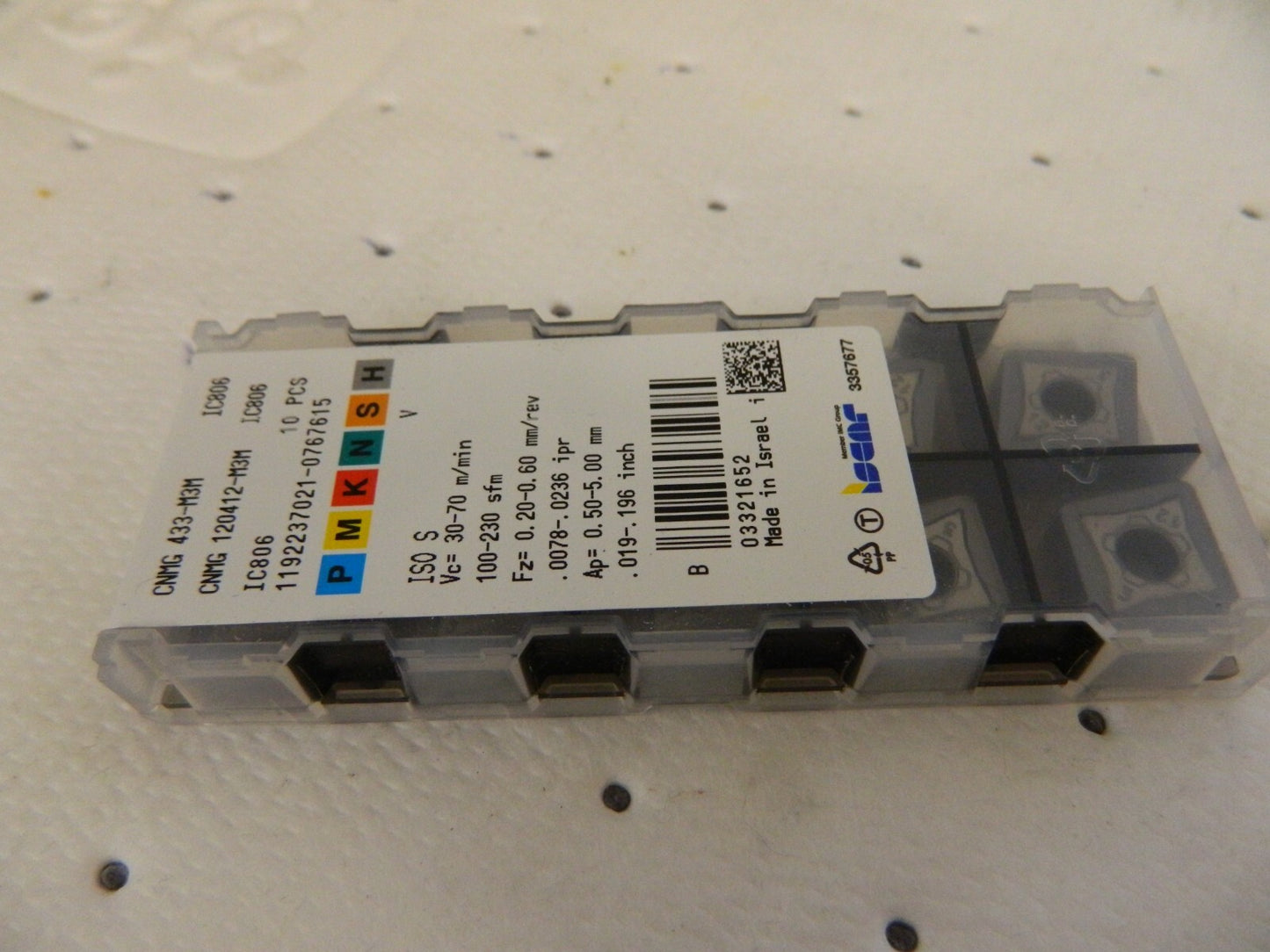 ISCAR qty 10 CNMG 433-M3M IC806 80° Diamond Carbide 3321652