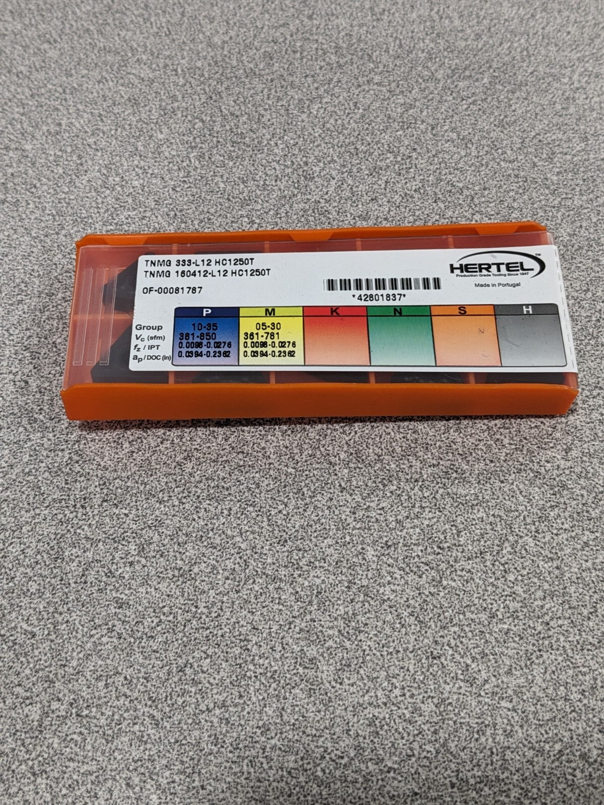 HERTEL Turning Insert: TNMG 333L12 HC1250T, Solid Carbide Qty 10 42801837