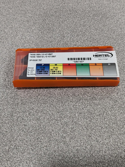 HERTEL Turning Insert: TNMG 333L12 HC1250T, Solid Carbide Qty 10 42801837