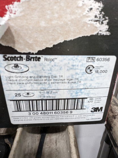 3M Quick-Change Disc: Roloc TR, 3" Dia, Ceramic AO, Non-Woven 7100007318