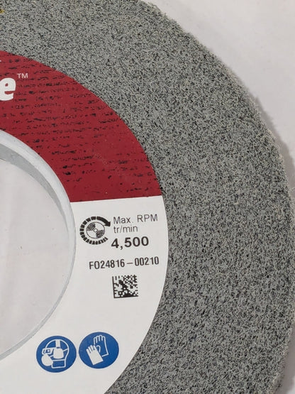 3M Deburring Wheel: 8" Dia, 1/2" Face Width, 3" Hole, 8 Density 7000046065