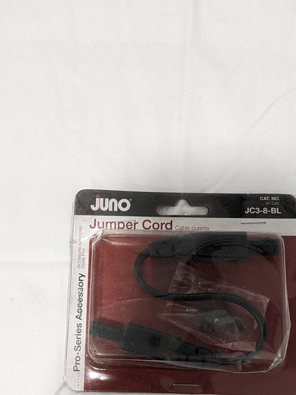 Juno 8" Jumper Cord, 3-Wire, Black Finish JC3-8-BL