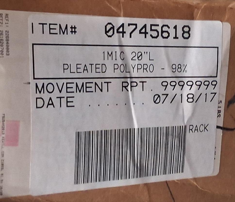 QTY 4 Parker Polypropylene Fulflo Poly-Mate 1 Micron Filter PM010-20AF-DO