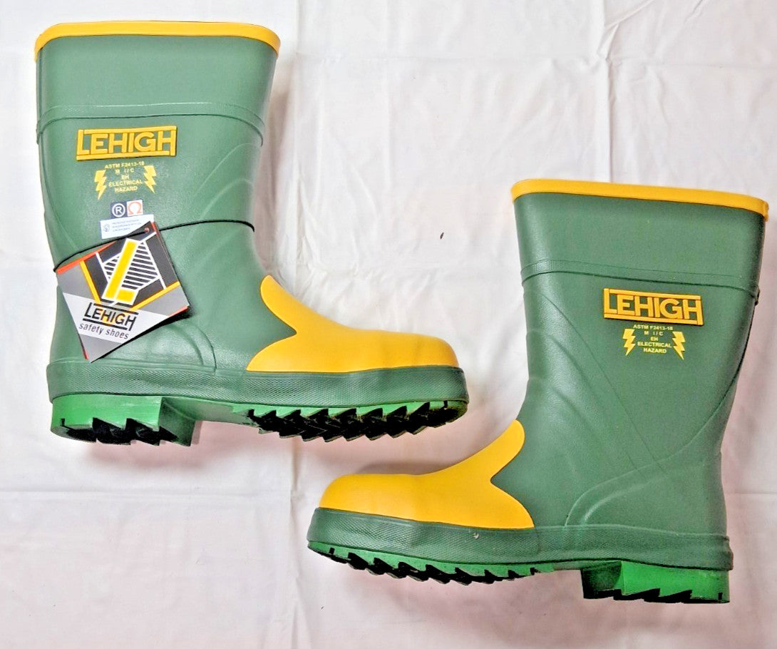 Lehigh Dielectric Waterproof Rubber Work Boots Steel Toe Unisex Size9M 3149
