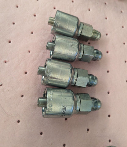 PARKER Hydraulic Hose Male Rigid Fitting 4pk 0.375" ID, 6 mm, 3/8" KP81288