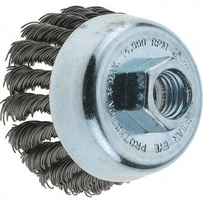 Tru-Maxx Cup Brush: 2-3/4" Dia, 0.02" Wire Dia Steel Knotted Box of 2 GSSC000006