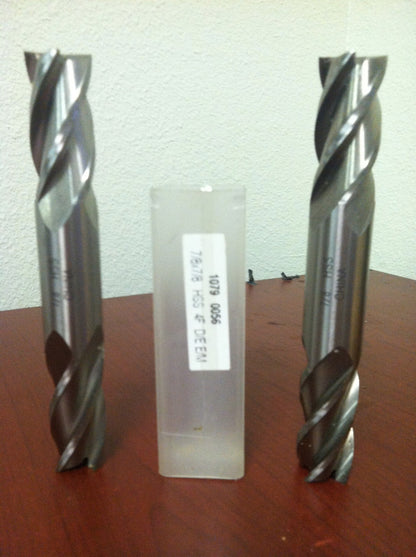 Interstate #1079-0056 7/8" x 7/8" x 1-7/8" x 6-1/8" 4F HSS RH Double End Mills