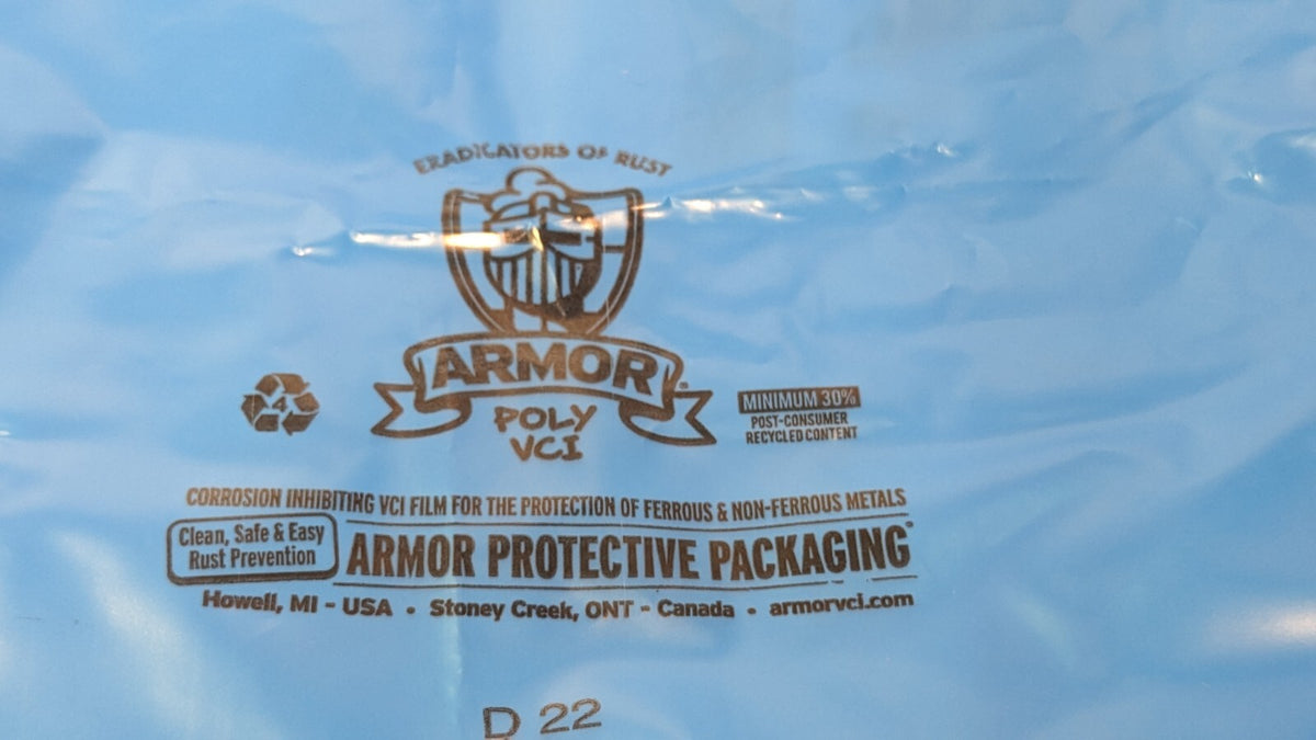 BOX OF 250 ARMOR POLY Protective Packaging Prevents Rust 18"X24" PVCIBAG4MB1824