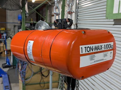 CM Lodestar Electric Chain Hoist 1 Ton Capacity 10 Ft Lift 16 FPM 110v 3522CF