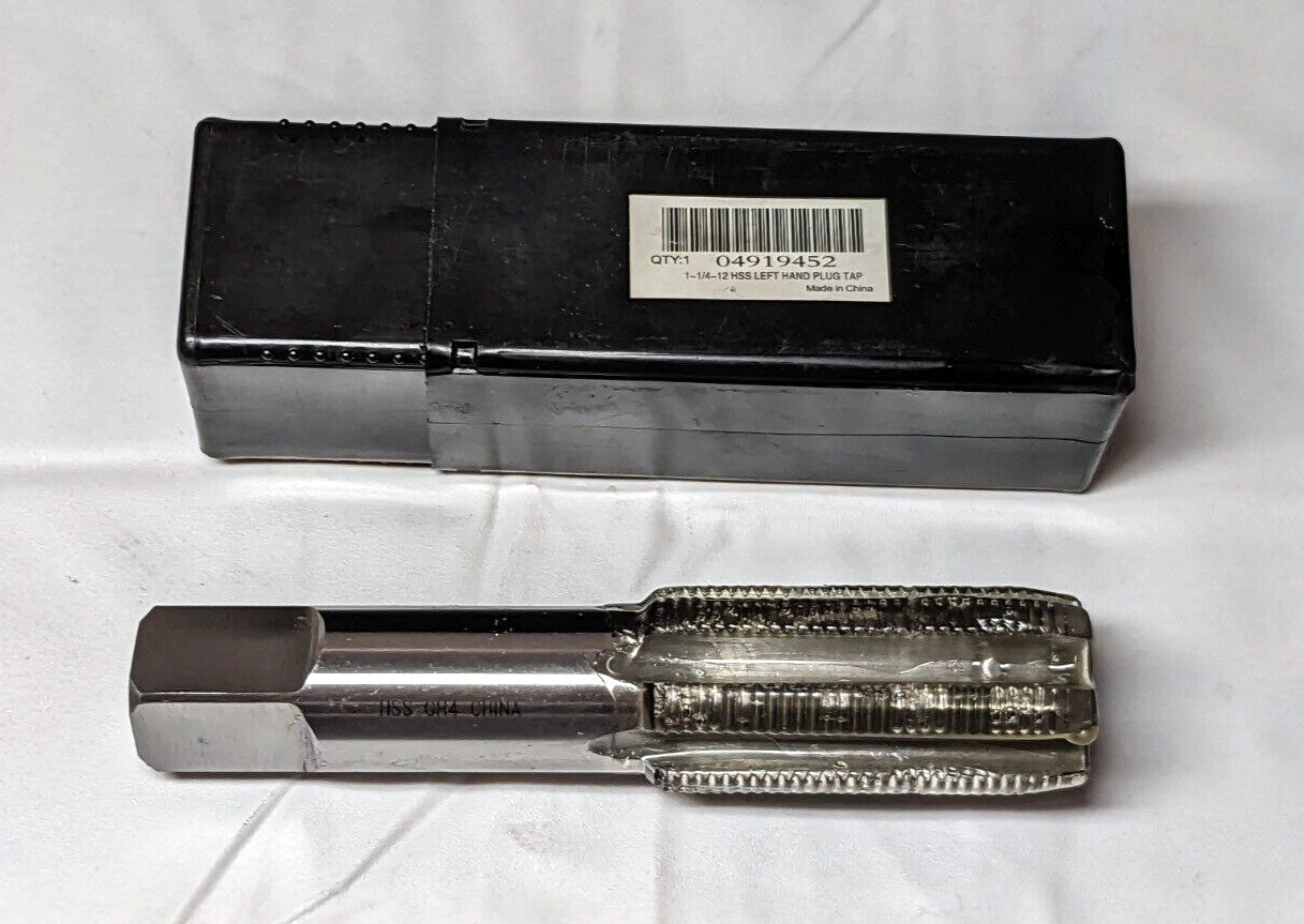 Straight Flute Tap 1-1/4"-12 UNF HSS 4 Flute Plug Chamfer JY4919452