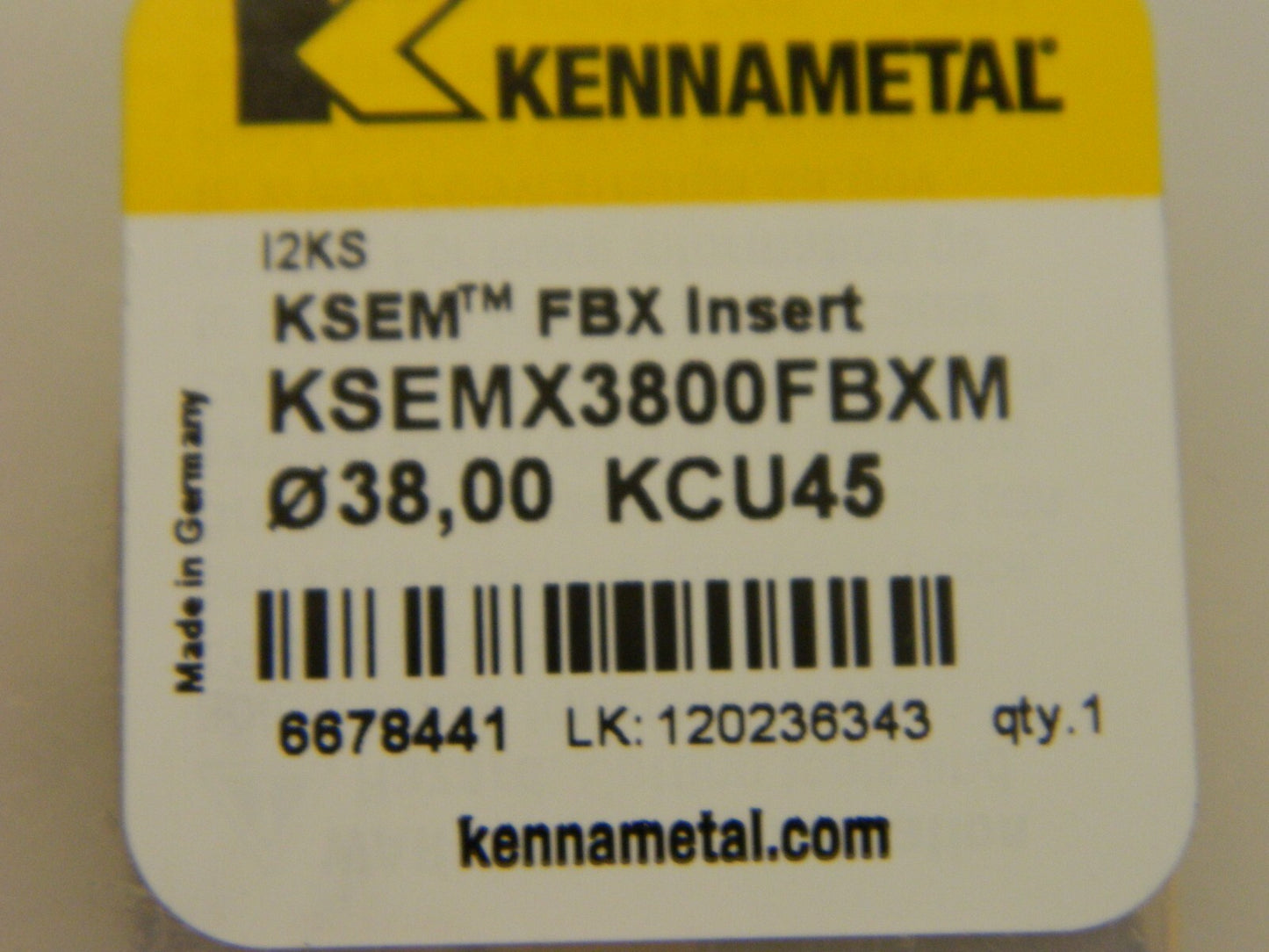 KENNAMETAL KSEMX3800FBXM Carbide Replaceable Tip Drill 6678441