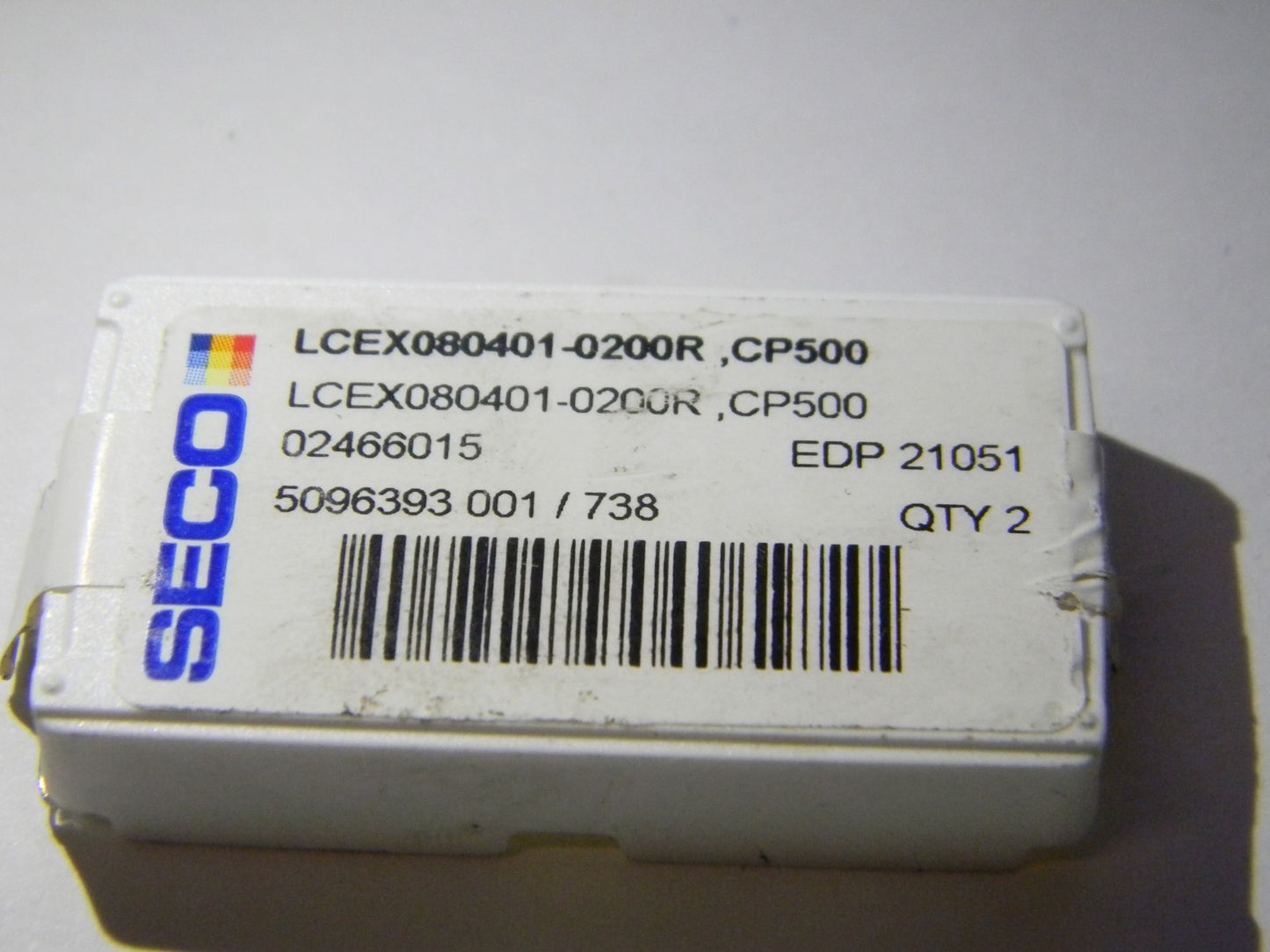 Seco Carbide Turning Inserts LCEX080401-0200R Grade CP500 box of 2  21051