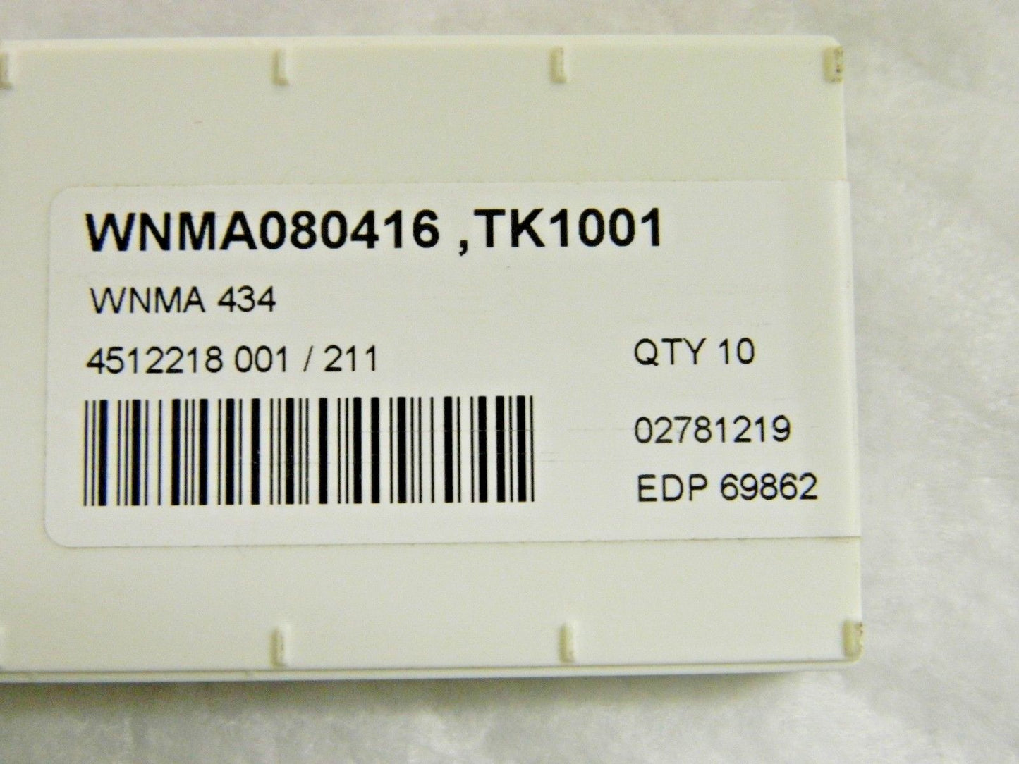 Seco Carbide Turning Inserts 3/16" Thick WNMA080416 Grade TK1001 Qty 10 698