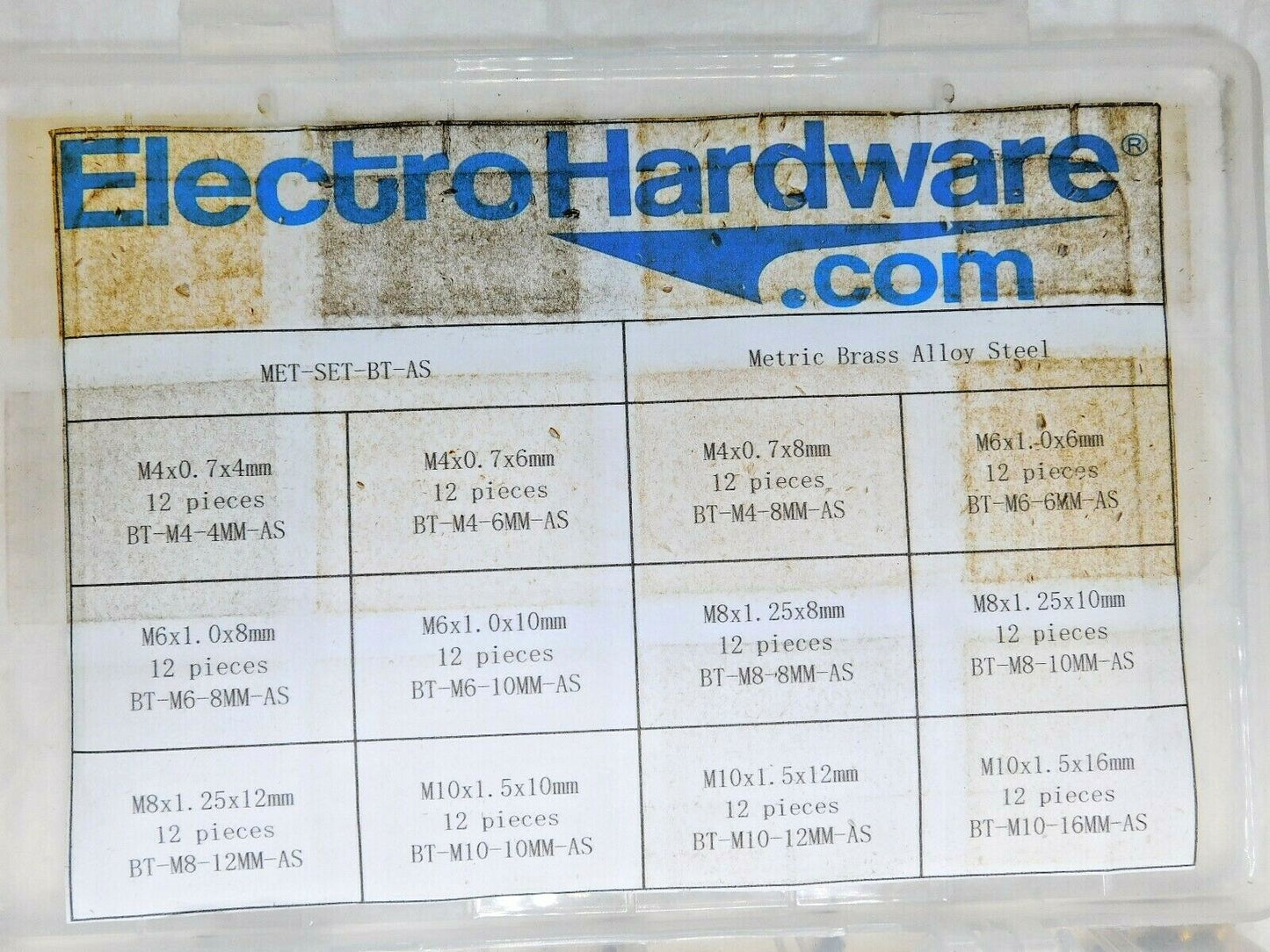 Electro Hardware 144 PCS Alloy Steel Set Screw M4x0.70 to M10x1.50 MET-SET-BT-AS