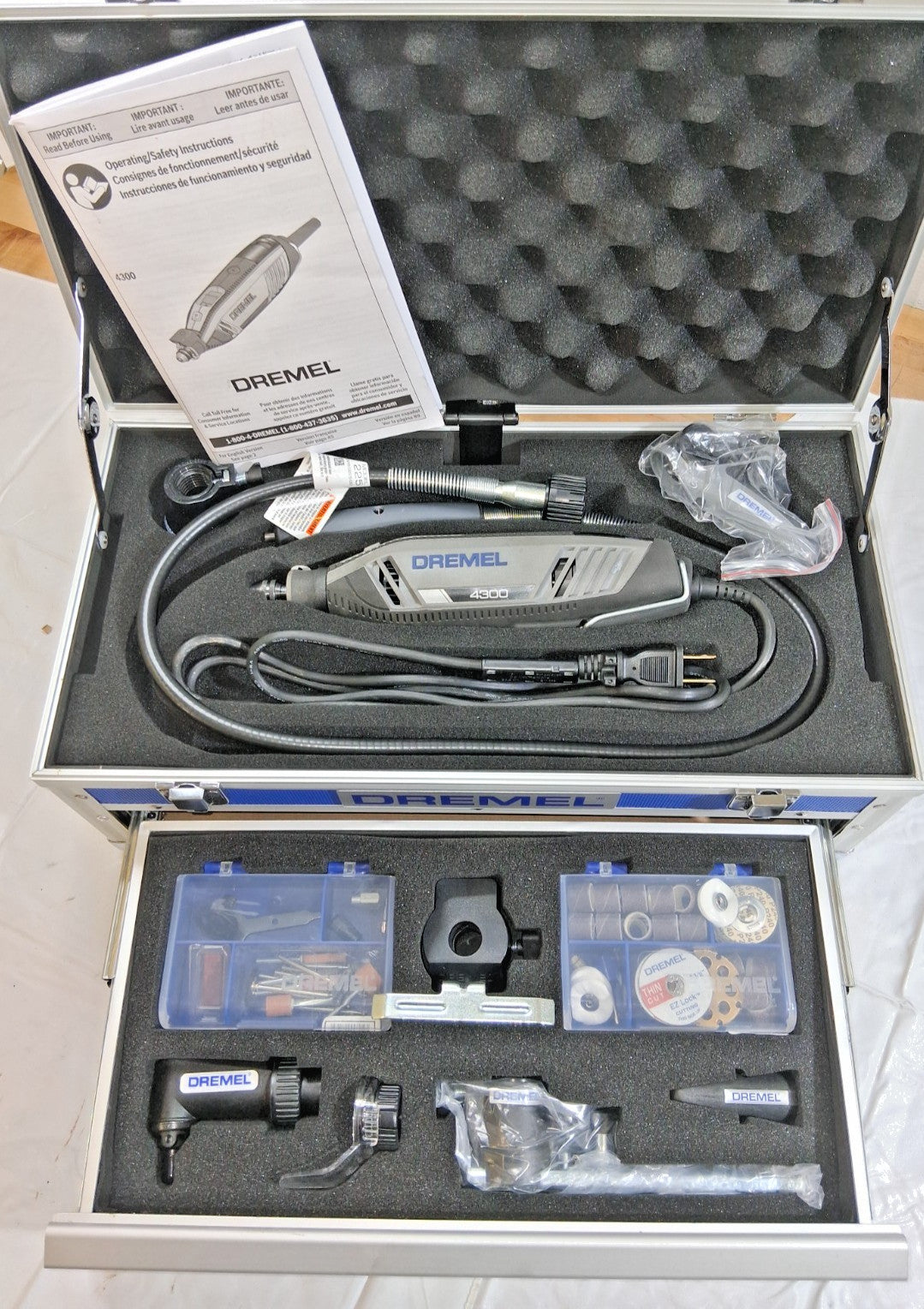 DREMEL Rotary Tool Kit 1.8 A Current Variable Speed 1/8 in Collet 4300-9/64