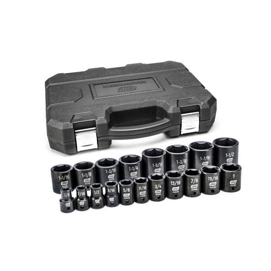 GEARWRENCH 19 Piece 1/2" Drive 6 PT Standard Impact SAE Socket Set 84932N
