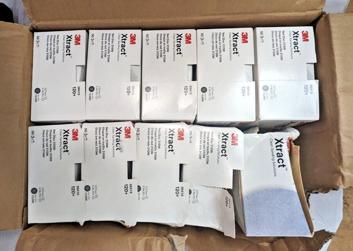 CASE OF 500 3M Xtract Net Discs 310W Aluminum Oxide 5" Dia 120+ 88419 7100247101