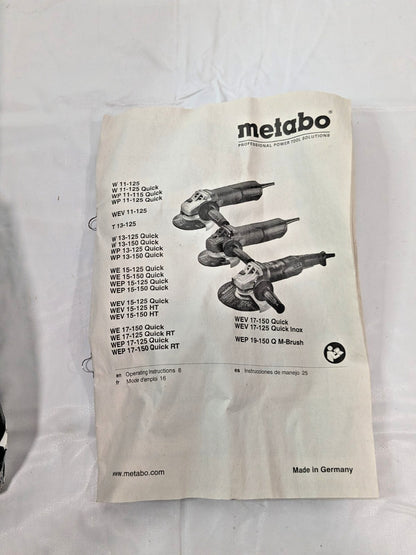 Metabo Electric Angle Grinder 6" Dia Wheel 5/8-11 UNC WEP 15-150 600488420