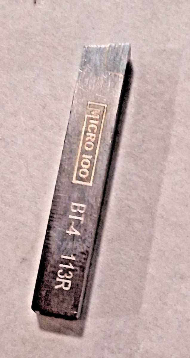 Micro 100 Single Point Tool Bit 1/4" SW 1/4" SH Carbide Tip BT-4