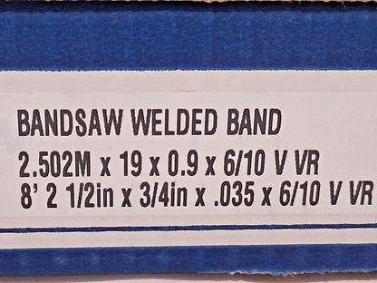 Irwin Blades Welded Bandsaw Blades 8' 2-1/2 L x 3/4" W x 6 to 10 TPI 8