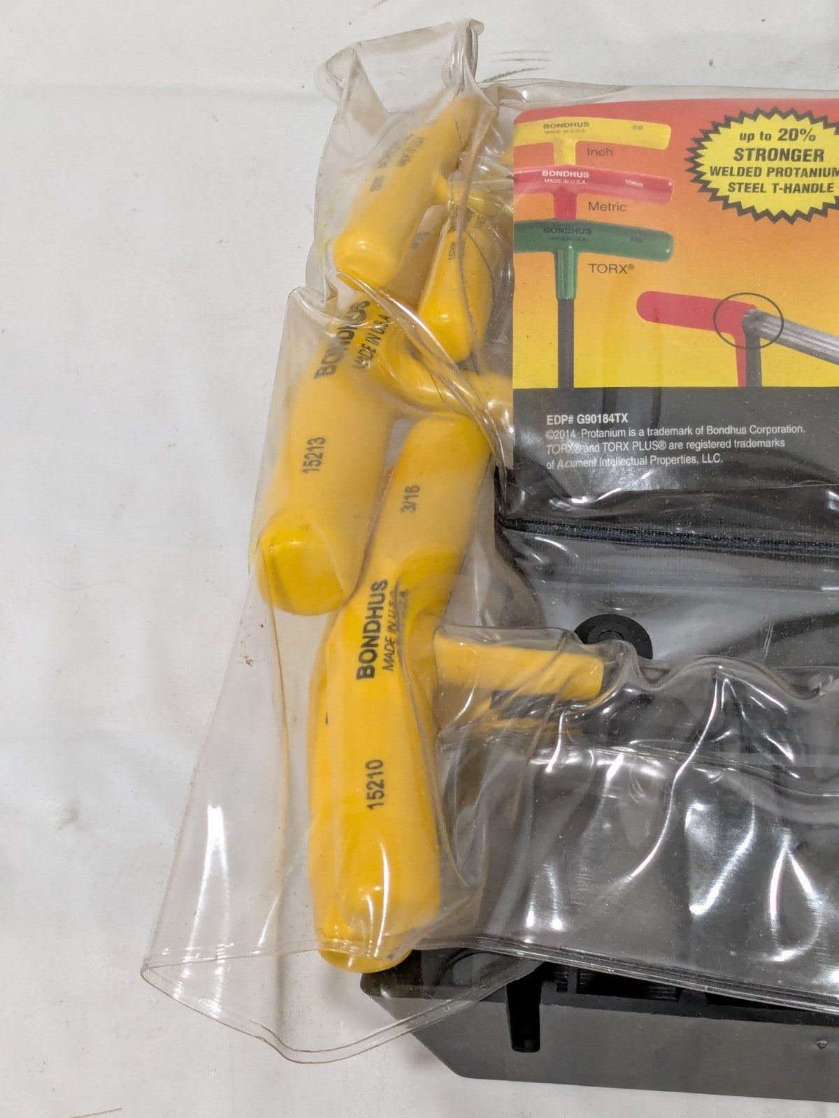Bondhus 10 PC 6" Hex T-Handles w/Cushion Grip, 3/32-to-3/8" Sizes 15290