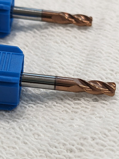 GWS Corner Radius End Mills 2pc: 1/8" Dia 1034004