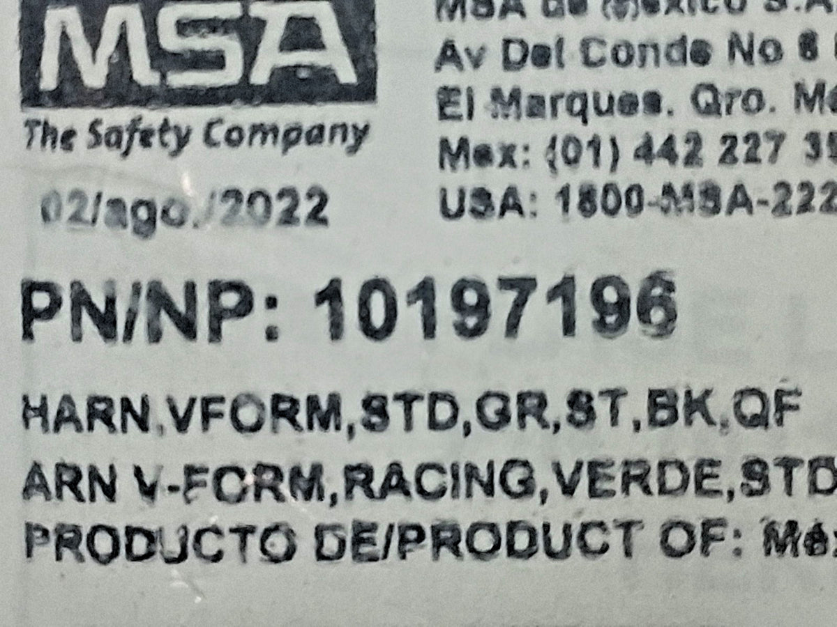 MSA Fall Protection Vest Harnesses 400lb 10197196