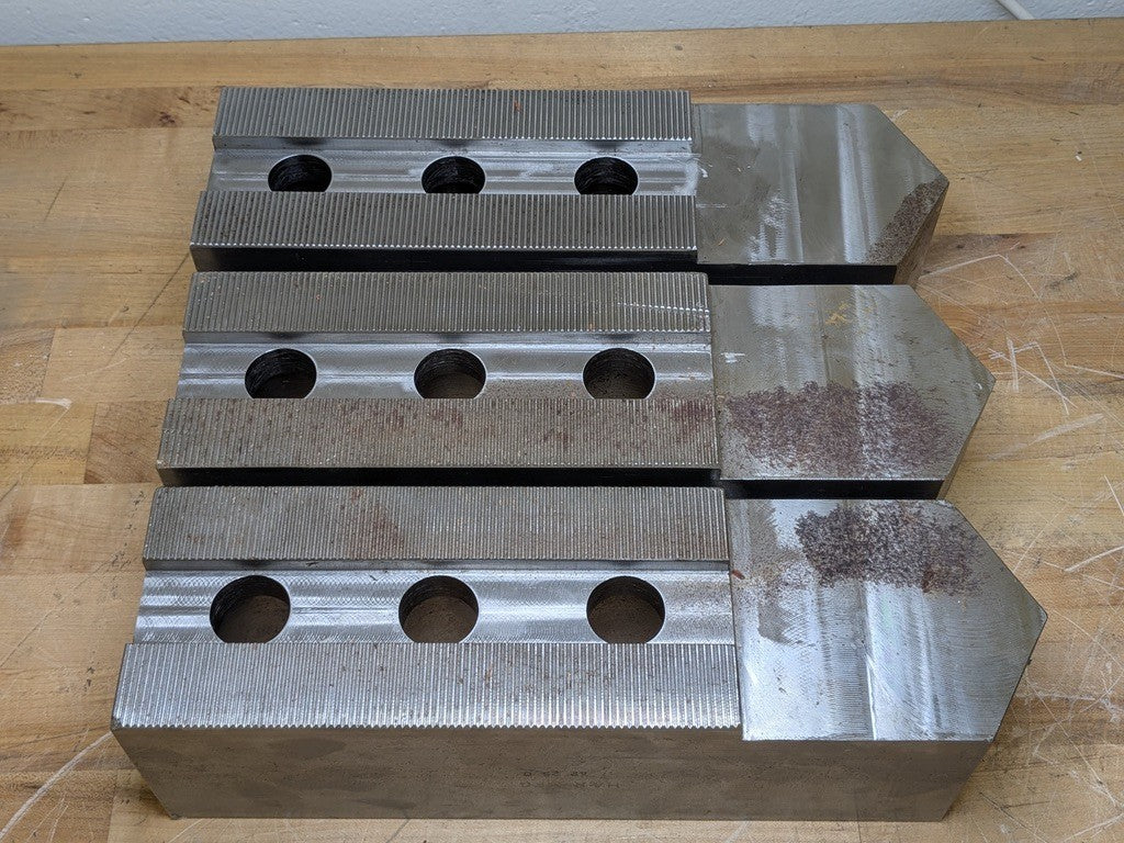 Set of 3 H&amp;R Mfg. Square Soft Jaws for 25" to 31-1/2" Lathe Chucks